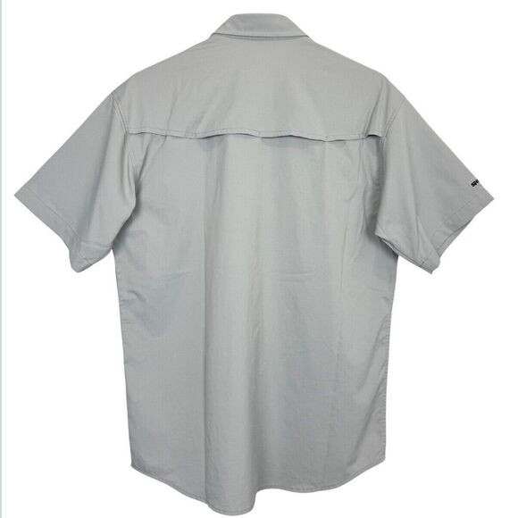 PONCHO The Grey Fox Short Sleeve Button Up Shirt Small Magnetic Pockets Logo - Picture 2 of 9